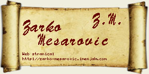 Žarko Mesarović vizit kartica